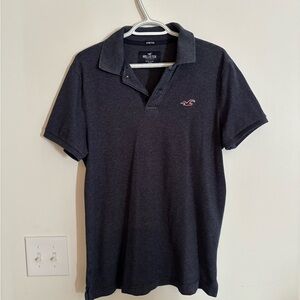 Hollister Men's Dark Blue Polo Shirt Size Large